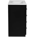 Meuble-lavabo simple de 30 po avec armoire et 3 tiroirs – Noir / Bleu / Vert / Indigo / Blanc
